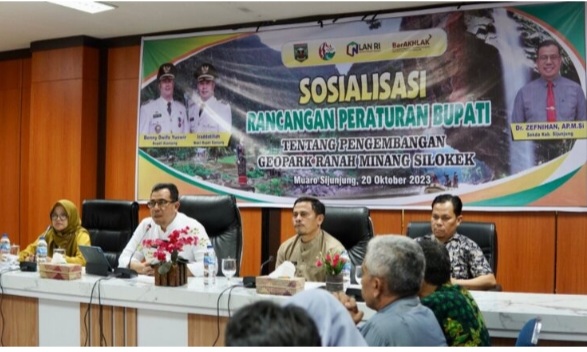 Rancangan Peraturan Bupati Tentang Pengembangan Taman Bumi (Geopark) Ranah Minang Silokek Di Sosialisasikan