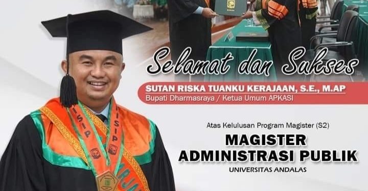 Bupati Sutan Riska Resmi Sandang Gelar Megister Administrasi Publik dari Unand